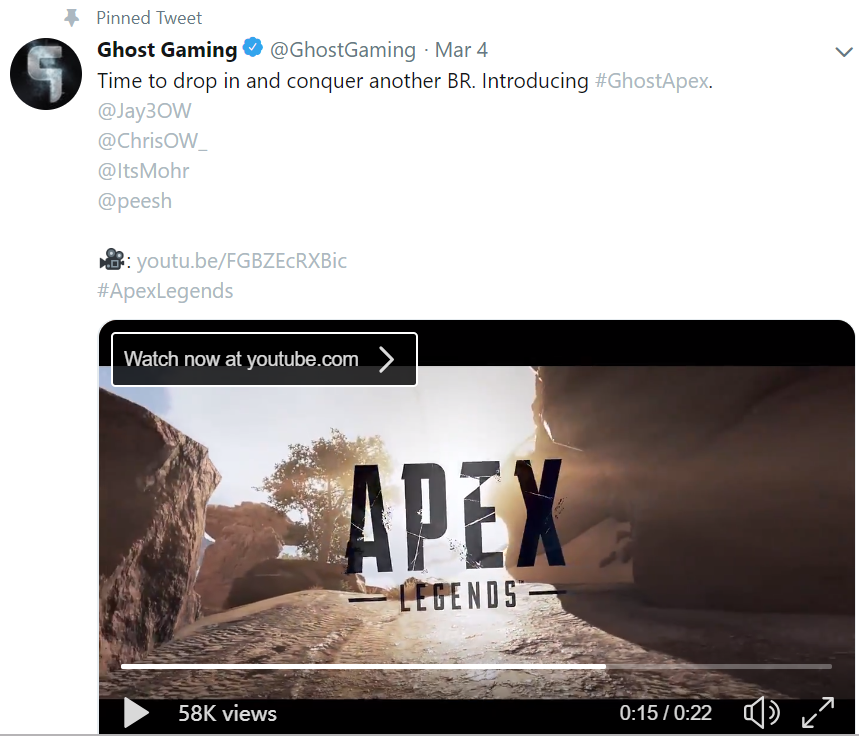 北美老牌fps战队ghost公布apex英雄队员名单 游戏吧